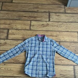 Van Heusen Blue and Red Casual Button Down Shirt